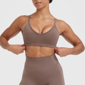 oner active timeless strappy bralette (cool brown, size M)